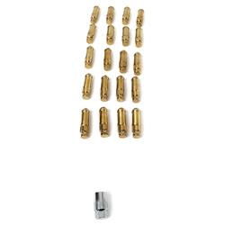 Lug Nuts, M12 x 1.5, Spline Drive, Conical Seat, 60 Degree, Chrome Gold, Locking, Steel, Set of 20