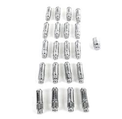 Lug Nuts, M12 x 1.5, Spline Drive, Conical Seat, 60 Degree, Silver, Locking, Steel, Set of 20