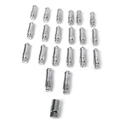 Lug Nuts, M12 x 1.25, Spline Drive, Conical Seat, 60 Degree, Silver, Locking, Steel, Set of 20