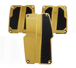 Brushed Aluminum Sport Pedal Chrome Gold w/ Black Carbon MT