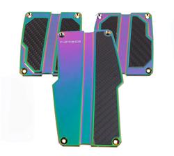 Brushed Aluminum Sport Pedal Neo Chrome w/ Black Carbon MT