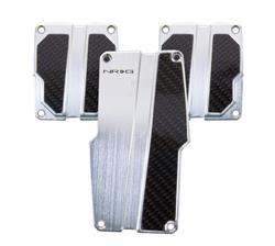 Brushed Aluminum Sport Pedal Silver w/ Black Carbon MT