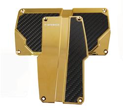 Brushed Aluminum Sport Pedal Chrome Gold w/ Black Carbon AT