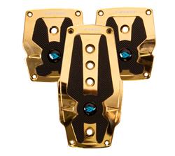 Chrome Gold aliminum sport pedal w/ Black rubber inserts MT