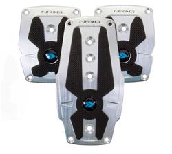 Brushed Silver aliminum sport pedal w/ Black rubber inserts MT