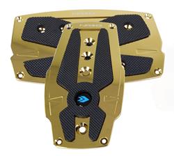 Chrome Gold aliminum sport pedal w/ Black rubber inserts AT