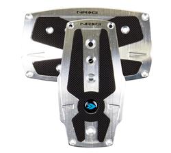 Brushed Silver aliminum sport pedal w/ Black rubber inserts AT