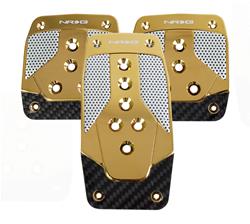 Aluminum Sport Pedal Chrome Gold w/ Black Carbon MT