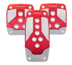 Aluminum Sport Pedal Red w/ Silver Carbon MT