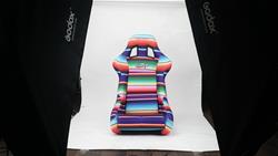 FRP Bucket Seat PRISMA- Serepi Edition with red pearlized back in vegan material. (Large)