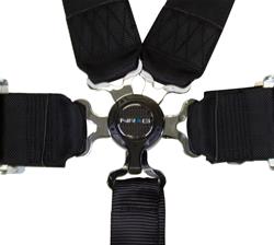 Harness, Complete, 6-Point, Camlock, Black, 3 in., Individual Shoulders, Pull Down, Bolt-In, Floor Mount, Each