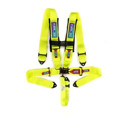 Harness, Complete, 5-Point, Latch, Neon Green, 3 in., Individual Shoulders, Pull Down, Bolt-In, Floor Mount, Shoulder Pads, SFI, Each
