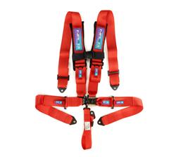 Harness, Complete, 5-Point, Latch, Red, 3 in., Individual Shoulders, Pull Down, Bolt-In, Floor Mount, Shoulder Pads, SFI, Each