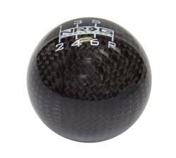 Shift Knob, Ball-Type, Round, Black Carbon Fiber, Manual 6-Speed, Heavy Weight, Thread On, Universal, Each