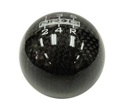 Shift Knob, Ball-Type, Round, Black Carbon Fiber, Plain, Heavy Weight, Thread On, Universal, Each