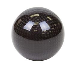 Shift Knob, Ball-Tpye, Round, Black Carbon Fiber, Plain, Thread On, Universal, Each