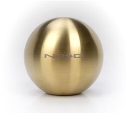 Shift Knob, Ball-Type, Round, Chrome Gold, NRG Logo, Heavy Weight, Thread On, Universal, Each