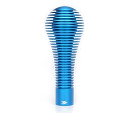 Shift Knob, Heat Sink Bubble Head, Short, Blue Anodized, 115mm Tall, Thread on, Universal, Each