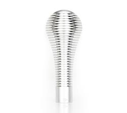 Shift Knob, Heat Sink Bubble Head, Short, Silver Anodized, 115mm Tall, Thread on, Universal, Each