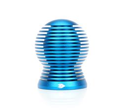 Shift Knob, Heat Sink Spheric, Blue Anodized, 65mm Tall, Thread on, Universal, Each