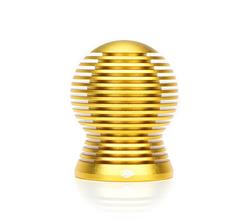 Shift Knob, Heat Sink Spheric, Chrome Gold Anodized, 65mm Tall, Thread on, Universal, Each