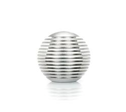 Shift Knob, Heat Sink Droplet, Round, Silver Anodized, Thread on, Universal, Each