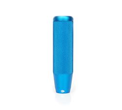 Shift Knob, Knurl Hidden Gem, Short, Round, Blue Anodized, 120mm Tall, Thread on, Universal, Each
