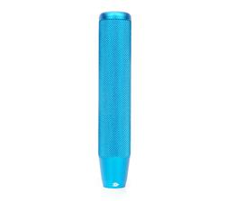 Shift Knob, Knurl Hidden Gem, Long, Round, Blue Anodized, 175mm Tall, Thread on, Universal, Each