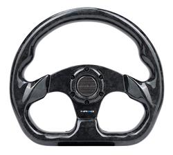 Steering Wheel, Flat Bottom, Forged Carbon Fiber, 320mm, Each