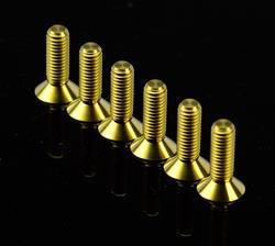 Titanium Gold Steering wheel Screw Kit Upgrade " CONICAL" 12mm