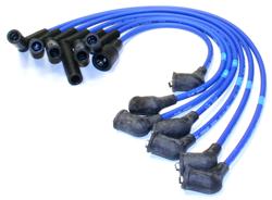 Spark Plug Wires, Resistor Core, Silicone, Blue, 7mm, Mitsubishi V6, 3.0L, Set