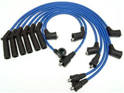 Spark Plug Wire Set, Stock Replacement, Direct Fit, Spiral Core, Blue Silicone Insulated Wire, 7.00mm, Mitsubishi, Set