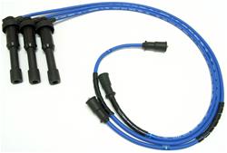 Spark Plug Wire Set, Stock Replacement, Direct Fit, Spiral Core, Blue Silicone Insulated Wire, 7.00mm, for Kia, Set