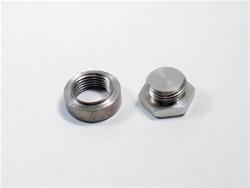 Fitting, Bung, Weld-In, Oxygen Sensor, Female 18mm x 1.5, Stainless Bung, Steel Plug, Each