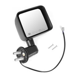 Door Mirror, Passenger Side, Electric, Plastic, Black, Jeep, Each