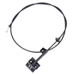 Hood Release Cable, Steel, Black, Plastic Handle, Jeep, Each