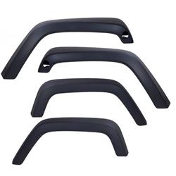 Fender Flares, Front and Rear, Thermoplastic, Black, Jeep, Kit