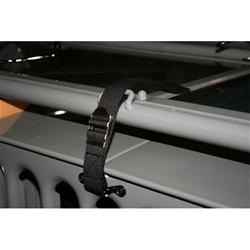 Windshield Tie-Downs, Strap, Canvas, Black, Jeep, Quick-Connect Clip, Each