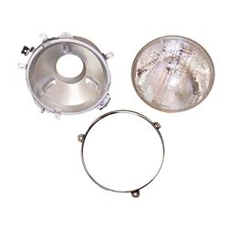 Headlight Assembly, OEM Style, Clear Lens, Chrome Housing, Jeep, Each