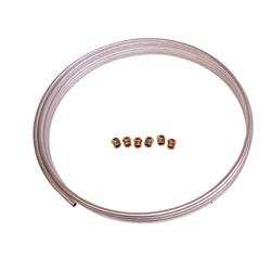 Tubing, Fuel Line Coil, 0.375 in. O.D., Steel, Natural, 25 ft. Length, Six Assorted Fittings, Kit