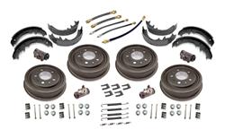 Drum Brakes, Overhaul, 9.00 in. Diameter, Graphite Metallic Brake Shoes, Jeep, Willys, Kit