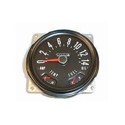 Gauge Assembly, Black Face, Speedometer, 0-140 kph, Water Temperature, Fuel Level, Jeep, Each