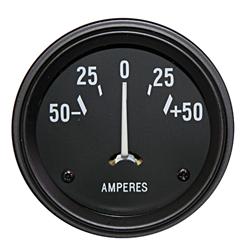 Gauge, Ammeter, Black Face, White Numbers, Chrome Bezel, Jeep, Each