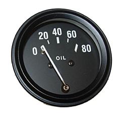 Gauge, Oil Pressure, Black Face, White Pointer, Black Bezel, Jeep, Each