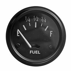 Fuel Gauge, Black Face, 12 V, Jeep, Each