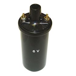 Ignition Coil, Female/Socket, Oil-Filled Canister, Black, 6 Volt, Jeep, Each