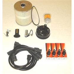 Spark Plug Wires, Ignition Tune-Up, Spark Plugs, Distributor Cap, Rotor, Fuel Filter, Oil Filter, Jeep, Willys, 2.2L, Kit