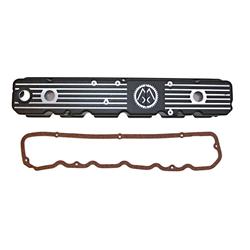 Valve Cover, Cast Aluminum, Black Wrinkle, Omix-Ada Logo, Jeep, 4.2L, Factory Plastic Valve Cover Only, Kit