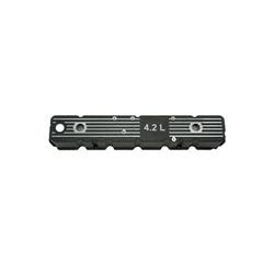 Valve Cover, Cast Aluminum, Black Wrinkle, 4.2L Logo, Jeep, 4.2L, Factory Plastic Valve Cover Only, Kit