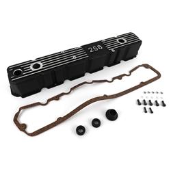 Valve Cover, Stock Height, 258 Logo, Cast Aluminum, Black, Jeep, 4.2L/258, Each